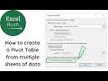 How to create a pivot table from multiple sheets of data