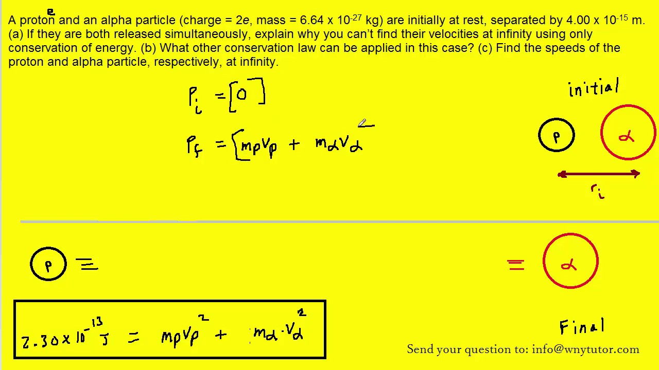 A Proton And An Alpha Particle Are Initially At Rest Separated By - YouTube