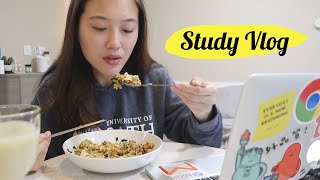 Study Vlog｜酪梨火腿貝果🥑、醬燒蝦拌飯🍤、期末考😭｜Audrey英國留學筆記