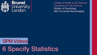 SPM Tutorial 06 - Statistics Specification