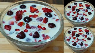 Sabudana fruits dessert/sabudana kheer with fruits/sago dessert /sago fruit pudding/Ramzan special