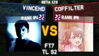 VinceHD (Rank #4) vs. Coffilter (Rank #8) - TETR.IO High Level Replays
