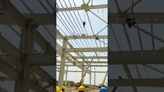 Safety Training in PEB building 👨‍🔧 #learn #shortsvideo #peb #building