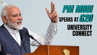 LIVE | PM Narendra Modi Addresses the G20 University Connect Finale at Bharat Mandapam
