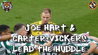 Joe Hart & Carter Vickers Lead The Huddle -  Celtic 4 - Dundee United 2 - 05 November 2022