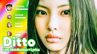 NewJeans Ditto Line Distribution Lyrics Karaoke PATREON REQUESTED