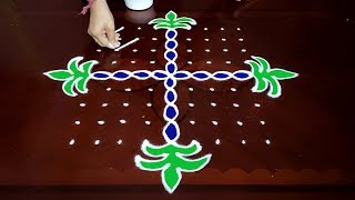 Dot Rangoli: 9x9 dots |  Bhogi Kundala Muggulu || Easy Pongal Pot rangoli designs