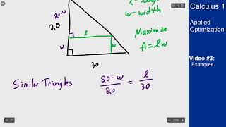 Applied Optimization - Example 2 - Play Area Inside Triangle