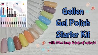 GELLEN GEL POLISH STARTER KIT WITH 12 GELS, 72W LAMP \u0026 SO MUCH MORE!!