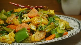 দেশি ষ্টাইল সটে ভেজিটেবল। Mixed Vegetable Sautee | Sautee vegetables। Ingredients in English