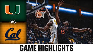 Miami vs. Cal Game Highlights | 2024-25 ACC Men's Basketball