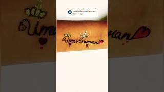 cute❣️Uma Eswaran💕Name😍#tattoo#trendingshort#pendrawing#pentatto#viralshort#ytshort#harrisaarav