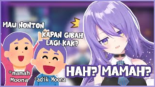 Mamahnya diam - diam subscribe Moona, Adiknya ketagihan digibahin sama Moona『HoloClip ID』