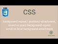 set background-repeat, background-position, background-attachment | CSS