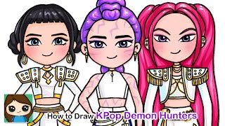 How To Draw Huntrix Kpop Demon Hunters Rumi Zoey Mira Safe Videos