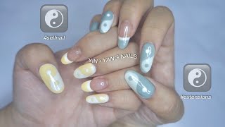 파스텔톤 음양문양 네일 | Yin • yang nails☯️  쉬운 셀프 폴리젤 연장(초보자 맞춤..왜냐 내가 초보자니깐..!) | 알리 추천템 | Gnj Nails