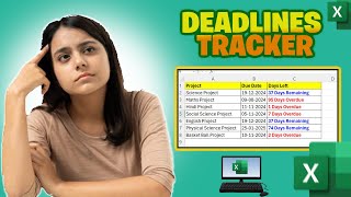Create a Deadline Tracker in Excel ( in 2 Simple Steps )