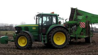 Loonbedrijf Lootens F schorseneren rooien- John Deere 6520 en 6920 met Verstraete rooier