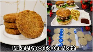 Homemade Chicken Patty Burger Recipe | Make \u0026 Freeze Chicken Patty For One Month By Chef Maria