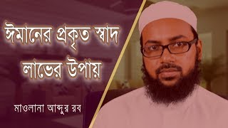 ঈমানের প্রকৃত স্বাদ লাভের উপায়। হাদিসের শিক্ষা। মাওলানা আব্দুর রব।