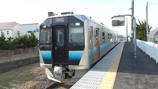 JR陸奥鶴田駅　五能線 快速・東能代行き到着【GV-E400系・3524D】　2022.04.18