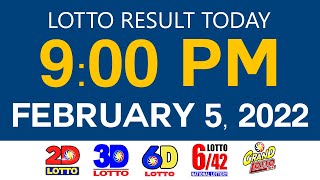 Lotto Results Today February 5 2022 9pm Ez2 Swertres 2D 3D 6D 6/42 6/55 PCSO