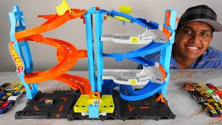 New 2023 Hot Wheels City Transforming Race Tower, Race & Win Cars On Spiral Ramp