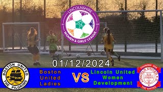 Boston United 0-7 Lincoln United Women Development, Lincs Women \u0026 Girls’ League, 01/12/2024. 4K