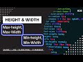 CSS3 Properties | max-height, min-height & max-width , min-width | Learn CSS | CSS for beginners.