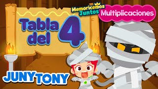 Canción de la Tabla del 4 con Momia | Multiplicaciones | Matemática | JunyTony en español