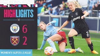 Manchester City 6-2 West Ham | Women's Super League Highlights