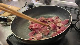 【死神レシピ】イノシシ肉ですき焼きをしたよ