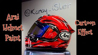 ARAI HELMET PAINT CARTOON EFFECT  ✍️🎨🪖