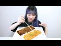 불닭 신메뉴 불닭라볶이 까르보라볶이 짜장라볶이 먹방 리뷰~♡ eng jp sub