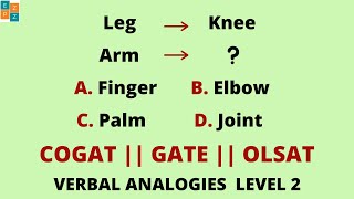 VERBAL ANALOGIES LEVEL 2 || COGAT || GATE || OLSAT