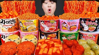 ASMR MUKBANG 편의점 핵불닭 미니!! 떡볶이 & 핫도그 & 김밥 FIRE Noodle & HOT DOG & GIMBAP EATING SOUND!