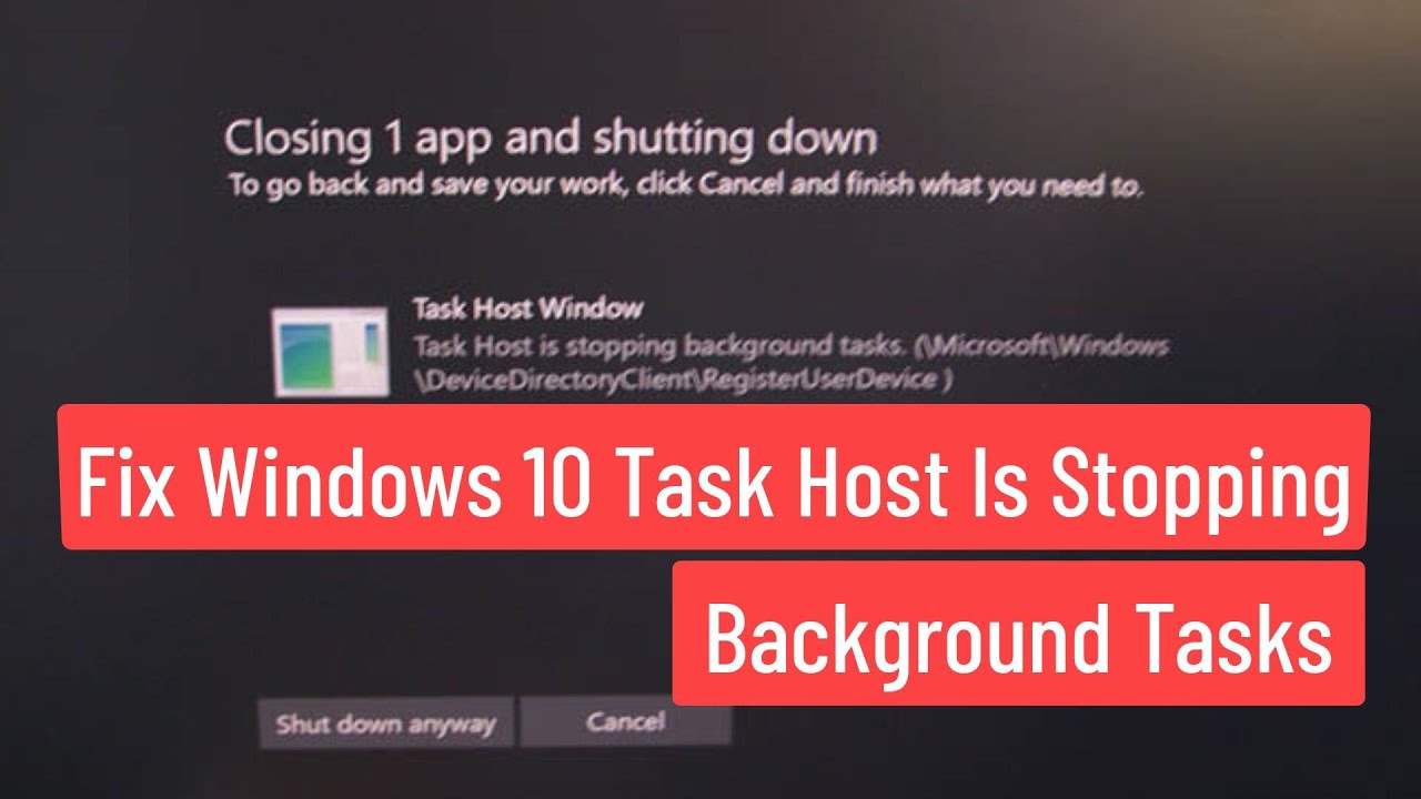 Task host Window. Background task.