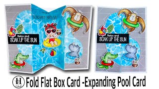 Fold Flat Box Card | Expanding Pool Card Tutorial | My Favorite Things | Summer