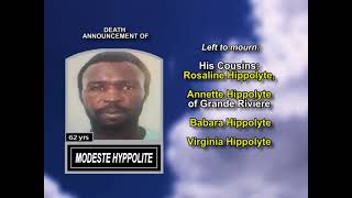 Modeste Hyppolite ~ Long Obituary