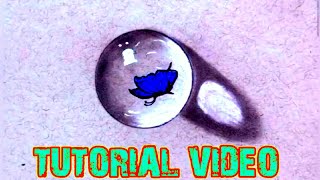 Realistic water ball drawing easy step  #shorts #short #shortvideo #realistic #viral #viralshorts