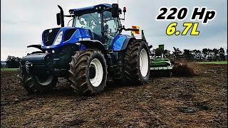 2nd Gen N.Holland T7.260 (190 Hp PTO) Discing fast on slow motion and the soil throw is epic - HD