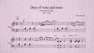 days of wine and roses/Beegie adair/transcribed by Ayla