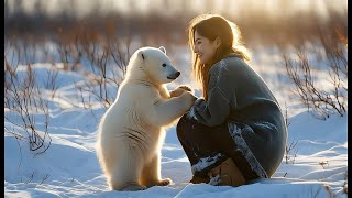 Harmony on Ice: Heartwarming Moments Between Humans and Polar Bears 🐻‍❄🎶 #LoFiVibes #PolarBearLove