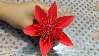 How to make 3D origami Flower paper crafts - Tutorial