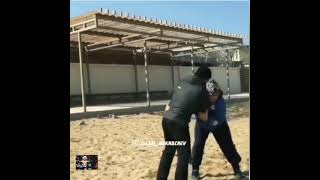 Khabib and he’s father abdulmanap having grappling match