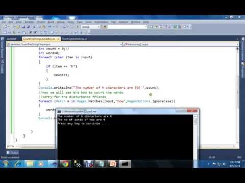 how to Count the word and character in a string in c# how to Count the word and character in a string in c#