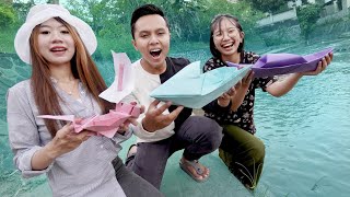 LOMBA BIKIN PERAHU KERTAS!! SIAPA YANG BISA BERLAYAR???