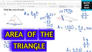 Area of the triangle kuta software exercises