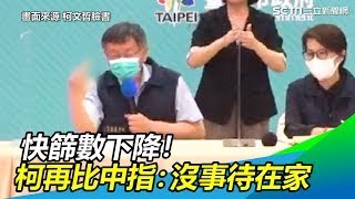 戰術有效！快篩數字有下降　柯文哲再比中指：沒事待在家│政常發揮