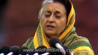 Indira Gandhi gives a speech (Hindi): archival footage from 1982